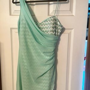 Jump apparel mint green chiffon sequin dress